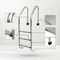 Swimming Pool Ladder Stainless Steel Pool Ladder with Handrails in-Ground for Hotels, Spas, Villas
