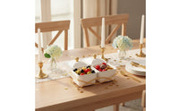 Ribbed Snack Bowl with Rack Lidded Snack Tray with Removable Bowls Compact Condiment Server with Lids Sturdy for Party