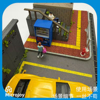 1/64微缩仿真人偶模型树脂涂装成品小人大背包打电话女玩具摆件