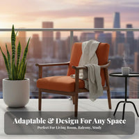 Upholstered Armchair with Wooden Frame Lighting Luxury Decorative Look Lounge Chair Thick Pad Ergonomic Design