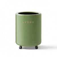 Cylindrical Trash Can Glossy Bin Sleek for Bathroom