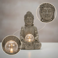 Buddha Statue with Globe Zen Buddha Statue Spiritual for Entryway