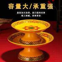 Ceramic Fruit Offering Plate with Lotus Design