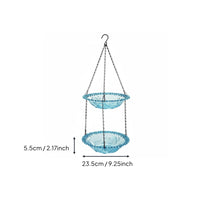 Solar Powered Bird Bath Fountain Cascading Water Solar Hanging Bird Bath