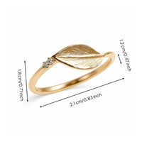 Botanical Design Band Gold-Tone Band with Leaves Nickel Jewelry for Teens, Office