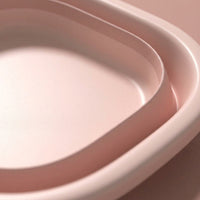 Folding Bucket Tub 2-Piece Set Rose Soft Type Hand Wash Laundry Soaking Wash Compact Storage