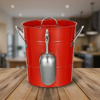 Galvanized-Ice Bucket Rust-Resistant Lidded Ice Bucket Farmhouse Galvanized Beverage Tub for Party, Wedding