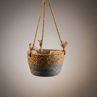 Hanging Basket for Home Decor and Garden Decor, Seagrass Storage Basket for Hanging Plant and Boho Decor, Metal Hanging Planter, Item in Stock