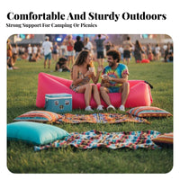 Lightweight Wind-Inflated Recliner Quick Inflation Wind-Inflated Lounger No Pump Needed Air Sofa Waterproof for eventand-enjoyers, Beach Lovers, Camping, Music events, outdoor meals, backrestyard