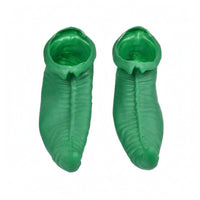 Curled Toe Oversized Clown Shoes Glossy Finish Pointed Clown Shoes Ribbed Texture Costume Footwear Molded Design for Performers, Masquerade, Performance