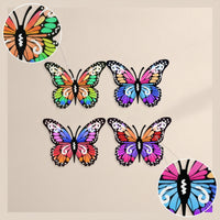 4 Pieces Metal Butterfly Wall Art Multicolor for Patio, Fence, Gardeners