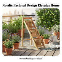 Folding Flower Ladder with containers Nordic aesthetic House Decoration Foldable Design