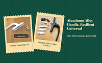 Aperture Handle, Aluminum Alloy Casement Lock, Wear-Resistant, Easy to Install, Suitable for Home & Office Use