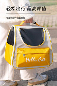 Portable Cat Carrier Backpack with Fleece Lining for Cats and Rabbits