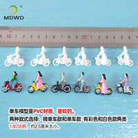 1/87 HO微缩骑行人偶模型 沙盘道路场景装饰 多款式混批 DIY手工