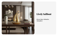 Sailboat Figurine favorable voyage Symbol Stylized Sailboat Figurine Gold accentuation