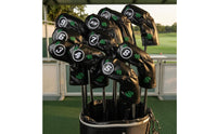 10 Pieces Soft Cushioned Soft Fabric Lining Golf Iron Head Cover Waterproof Golf Club Head Cover Dust Resistant Sports Gear Protectors PU Material for Golfers