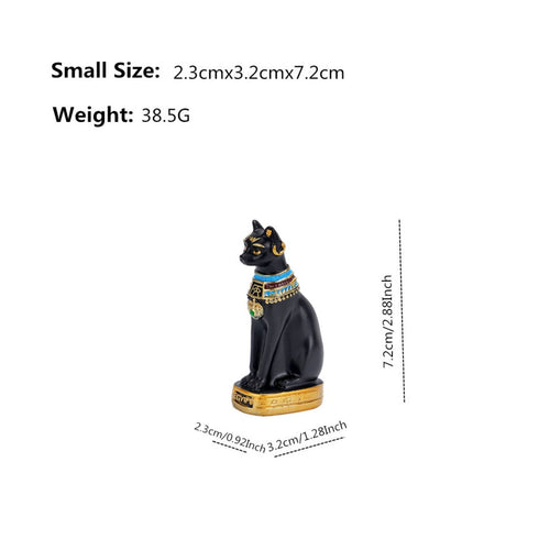 Bastet Figurine Gilded Detail Cat god Ornament Gift Idea Ancient Feline Statue for Entryway