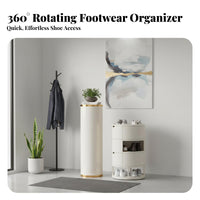 Rotating Shoe Organizer Installation Cylindrical Shoe Rack Space-Saving Household Furniture for Homeowners, Families, Small Areas, Hallway, Closet
