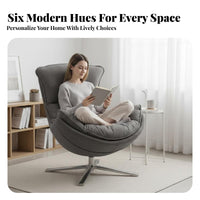 Upholstered Rotating Armchair Soft Upholstery Oversized Rotating Barrel Chair Modern Aesthetic Firm Density Foam