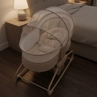 Multi-Functional Electric Rocking Bassinet 360 Degree Rotation Newborn Soothing Sleeper With Toy Bar Portable Baby Cradle for Newborns, Infants, Bedside, Living Room, Nursery