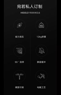 悍高 下拉式挂衣杆衣架家用衣帽间晾衣架衣柜升降阻尼衣物收纳架 希勒阻尼升降衣物架（钛坦灰）