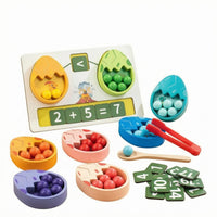 Dinosaur Egg-Shaped Counting Toy Fine Motor Skills Wooden Counting Toy Number Matching Eggs Color Sorting Wooden Number Eggs