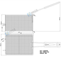 不锈钢炸篮滤网漏勺长柄方形炸锅滤网勺厨房用品炸篮炸网滤油筛筐