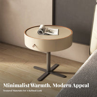 Round Pedestal Night Table Minimalist Design Small circular table modern aesthetic adaptable for Apartment Dwellers