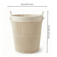 Woven Rope Basket Multipurpose Tall Rope Basket with Handles Lightweight Laundry Hamper for Washroom