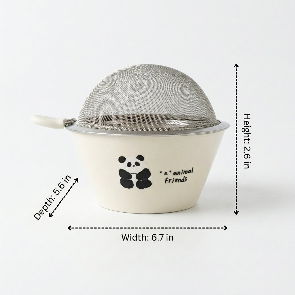 Vegetable Colander and Fruit Strainer Bowl, Ceramic Colander Bowl with Handles, Double Layer Strainer Bowl for Home Kitchen Washing Draining