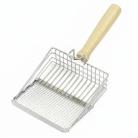 Cat Waste Removal Tool With Wooden Grip, Metal Sifter and Mesh Strainer for Pet Crate, Mesh Cleaning Tool for Fast Waste Removal