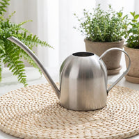 450ml Silver Mini Watering Can, Steel Indoor Watering Can with Ergonomic Grip, for Potted Plant & Houseplant Care