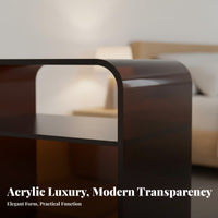 C-curved Storage Table hinged lid Lid Nightstand Minimalist design & aesthetic for Small areas