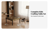 Kids Crafting Table and Chair Set Multifunctional Design Children's Crafting Table with Storage Sturdy Structure children's Craft Desk with Storage