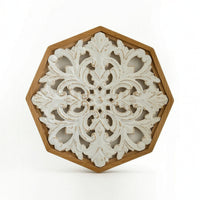 Carved Wood Wall Art Floral Carved Wall Art Decorative for Hallway