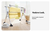 Foldable adjustableable X-Frame Drying Rack Indoor & Outdoor Use Clothes Airer Floor-Standing Laundry Accessory Space-Saving for Apartment Dwellers, Homeowners, Balcony, Outdoors, Backyard, Bathroom