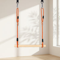 Kids Indoor Beechwood Climbing Bar for Sensory Integration Training, Portable Hanging Pull-Up Bar