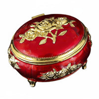 Vintage Metal Jewelry Box Presentable Storage Decor Rustproof for Vanity