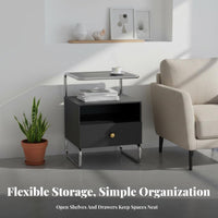 Bedside Cabinet with Open Shelf Light Luxury aesthetic for Hallway, Adults, Students