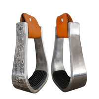 Western Aluminum Stirrup with Engraved Decoration, ST3104FL