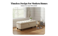 Multi-Functional Long Tufted Footstool adaptable Use Storage Bench long-lasting Construction Upholstered Ottoman for Shop Owners, Interior Designers, Bedroom, Fitting Room, Entryway, Clothing shop