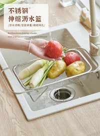 Stainless Steel Expandable Colander and Dish Rack for Kitchen Sink