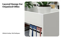 1 Piece Credenza with Planter Office Partition Cabinet Low Profile Filing Cabinet Storage with Engineered Wood Suitable for Office Workspace Privacy Organization