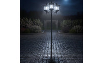 Outdoor Post Light with Three Lanterns Cordless for Garden
