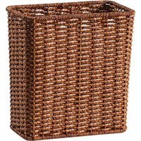 Rattan-Style Plastic Wastebasket for Living Room and Bedroom
