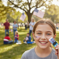 Mysense Red White Blue Body Glitter Stick for Independence Day Memorial Day Veterans Day