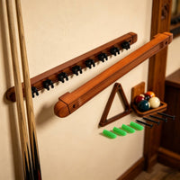 Billiard Cue Rack with 8 Slots Compact Wall Mount Pool Cue Rack Hardwood