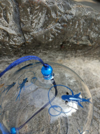 Japanese Style Hand-Blown Glass Wind Chime with Kyoto Blue Fish Design for Home Decor and Events