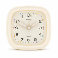 Non-Ticking Analog Alarm Clock Silent Quartz Alarm Clock Easy-to-Read Compact for Children, Students, Heavy Sleepers, Nightstand, Bedroom, Desk